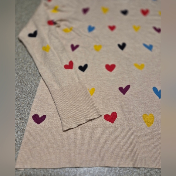 Womens Marled Heart Sweater Size Medium - Picture 2 of 4